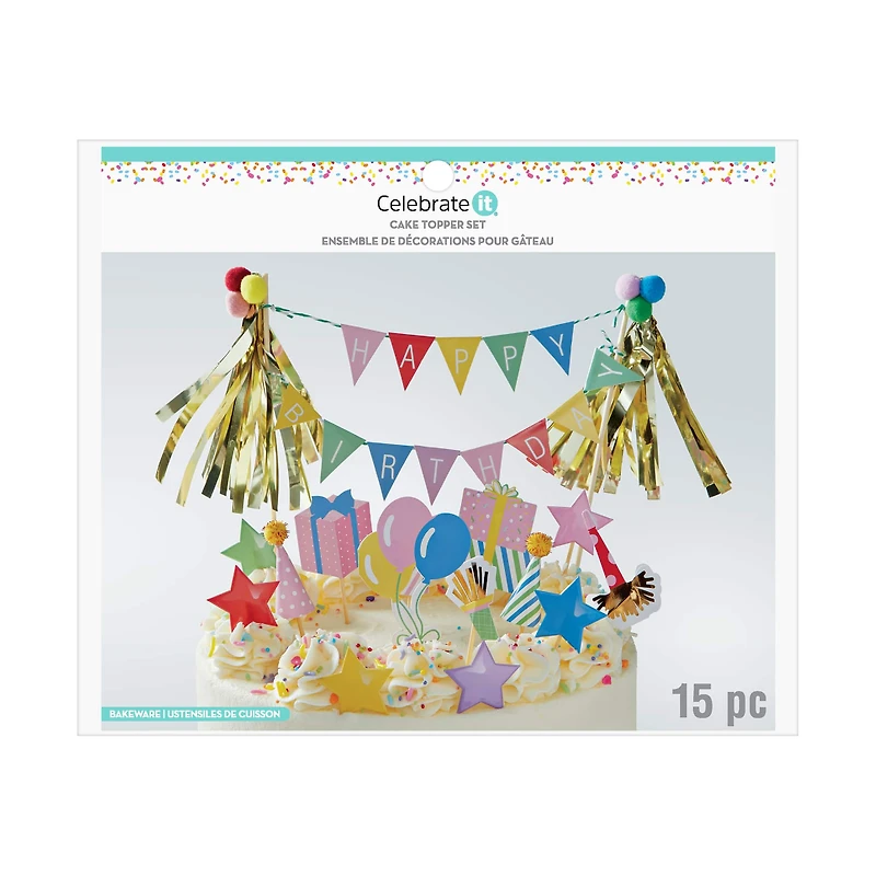 Happy Birthday Cake Topper Set by Celebrate It™