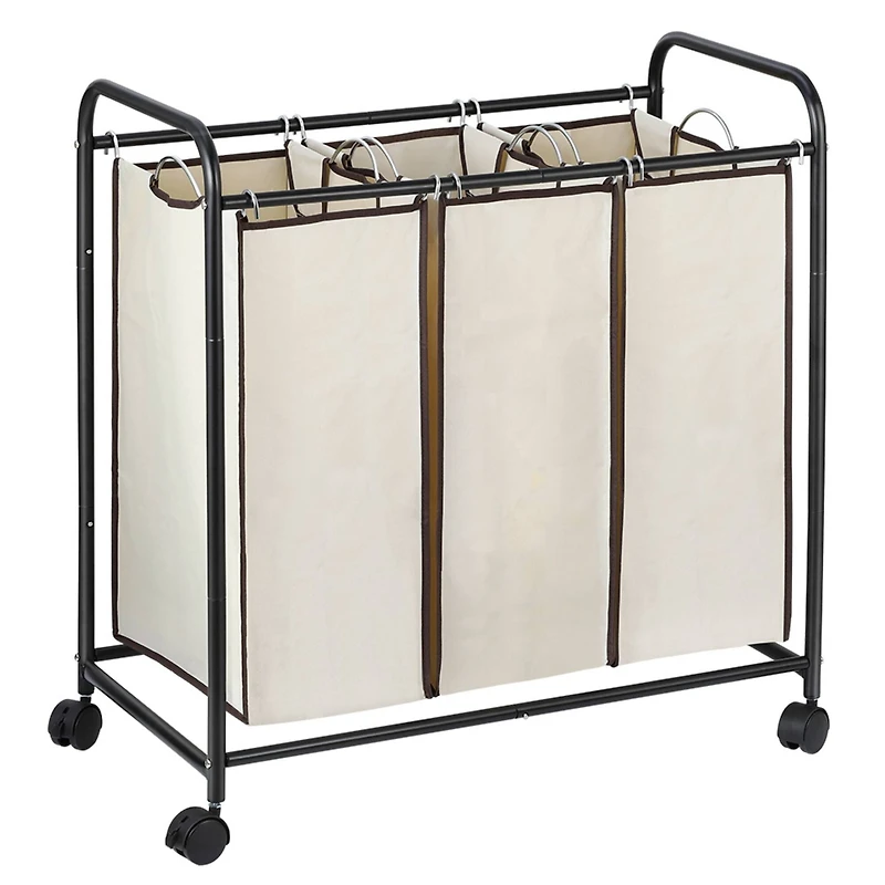 NEX™ 30" Brown Removable 3-Bag Laundry Sorter