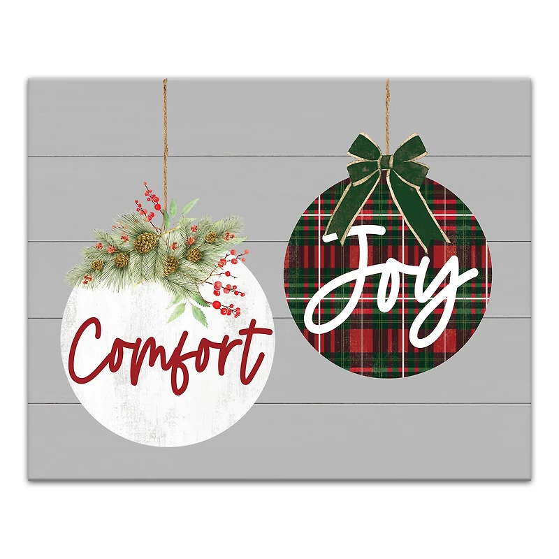 Comfort and Joy Ornaments 20x16 Canvas Wall Art