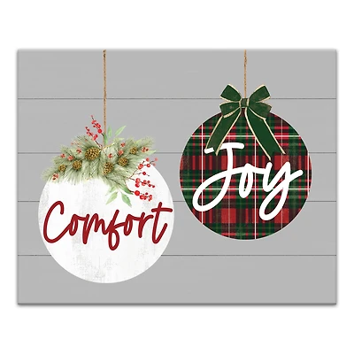 Comfort and Joy Ornaments 20x16 Canvas Wall Art
