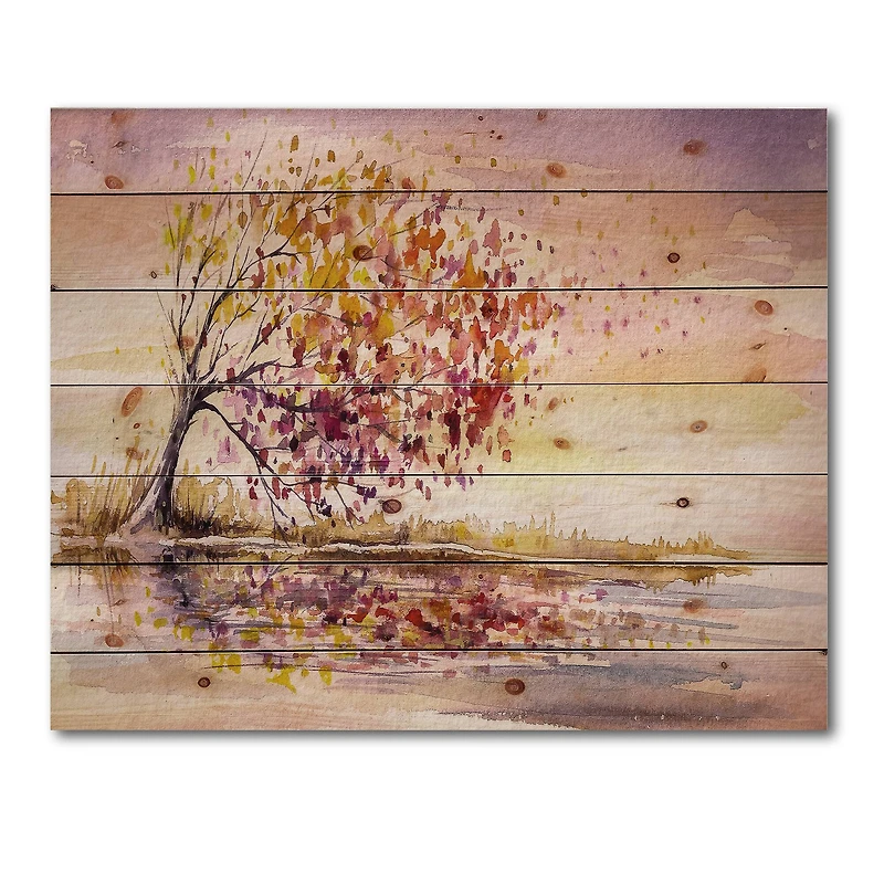 Designart - Yellow and Orange Autumn Tree