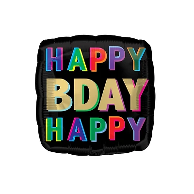 17" Happy B-Day Offset Letters Foil Balloon