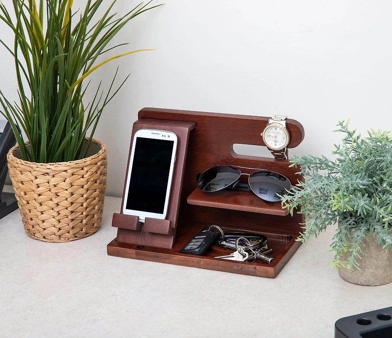 Mind Reader Bali Collection Brown Valet Station