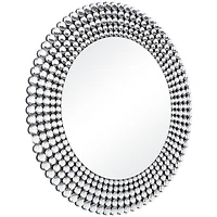 Silver Glass Starburst Wall Mirror with Crystal Embellishment 36" x 1" x 36"
