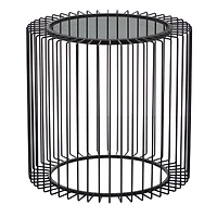 20" Black Contemporary Metal Accent Table
