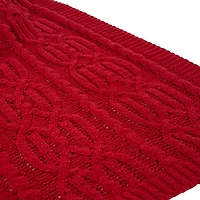 Glitzhome® Knitted Polyester Red Throw Blanket