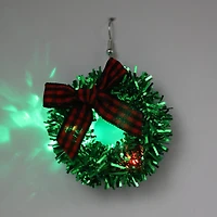 Tinsel Wreath Light-Up Earrings by Celebrate It™