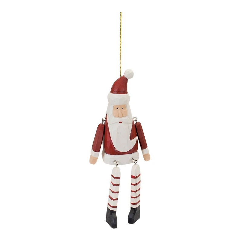 6ct. Dangle Santa Ornament
