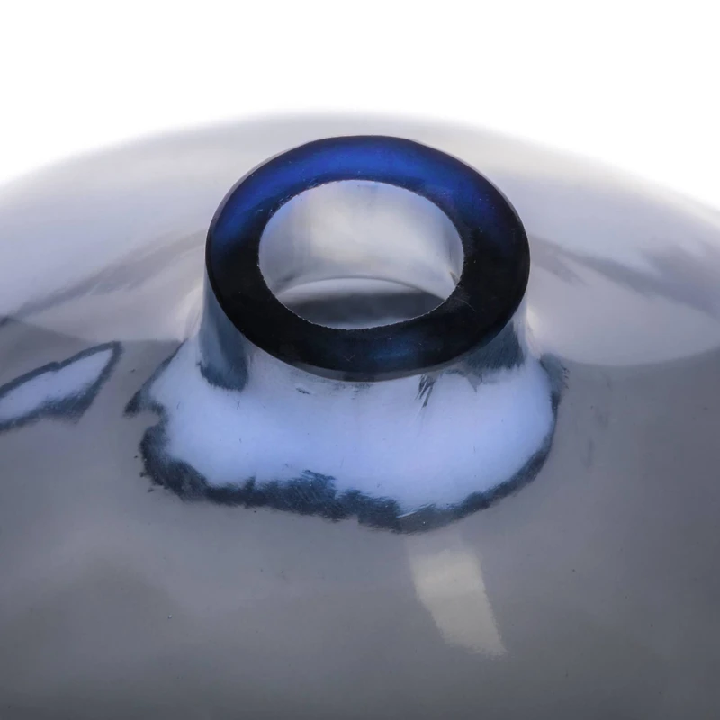 Hello Honey® 8" Blue Modern Round Tinted Glass Vase