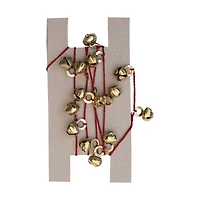 Hello Honey® 6ft. Antique Gold Finish Metal Bells on Red Cord Garland