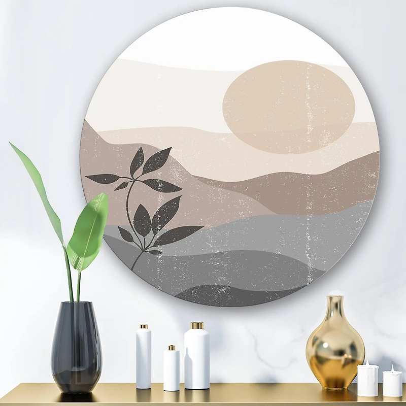 Designart - Minimalist Mountain Landscape At Sunset