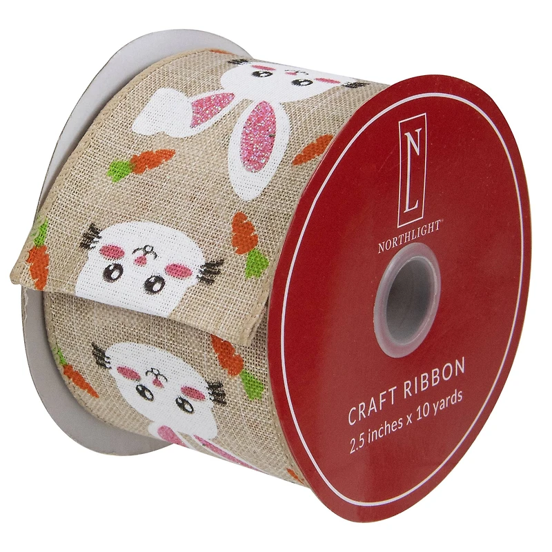 2.5" x 10yd. Spring Easter Bunny Wired Craft Ribbon