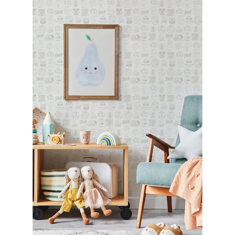 RoomMates Disney 100th Anniversary Icons Beige Peel & Stick Wallpaper