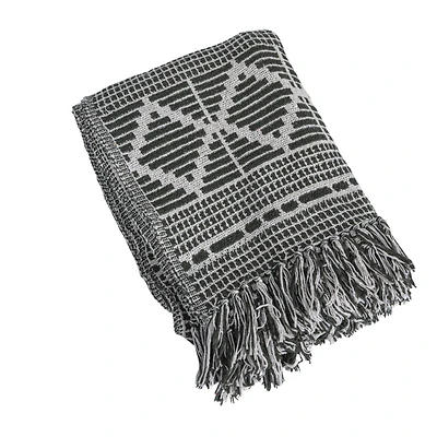 Hello Honey® & Beige Diamond Soft Recycled Cotton Blend Throw