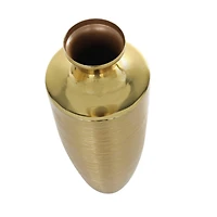 Gold Aluminum Brushed Textured Vase Set