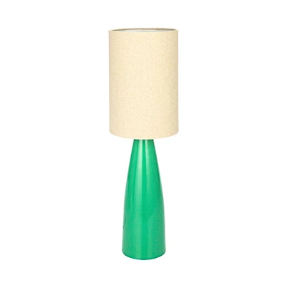 Hello Honey® 27.5" Green Reactive Glaze Ceramic Table Lamp with Linen Shade