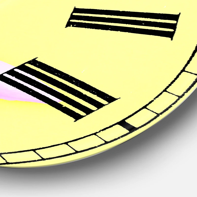 Designart 'Pink Banana Large Modern Wall Clock