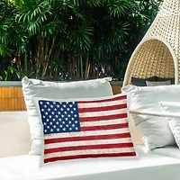 Stupell Industries Patriotic American Flag, Patriotic American Flag Outdoor Printed Pillow