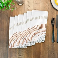 Dashed Earthtones 10" x 10" Cotton Twill Napkin