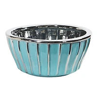 3.5" Teal Vase with Silver Burnishing