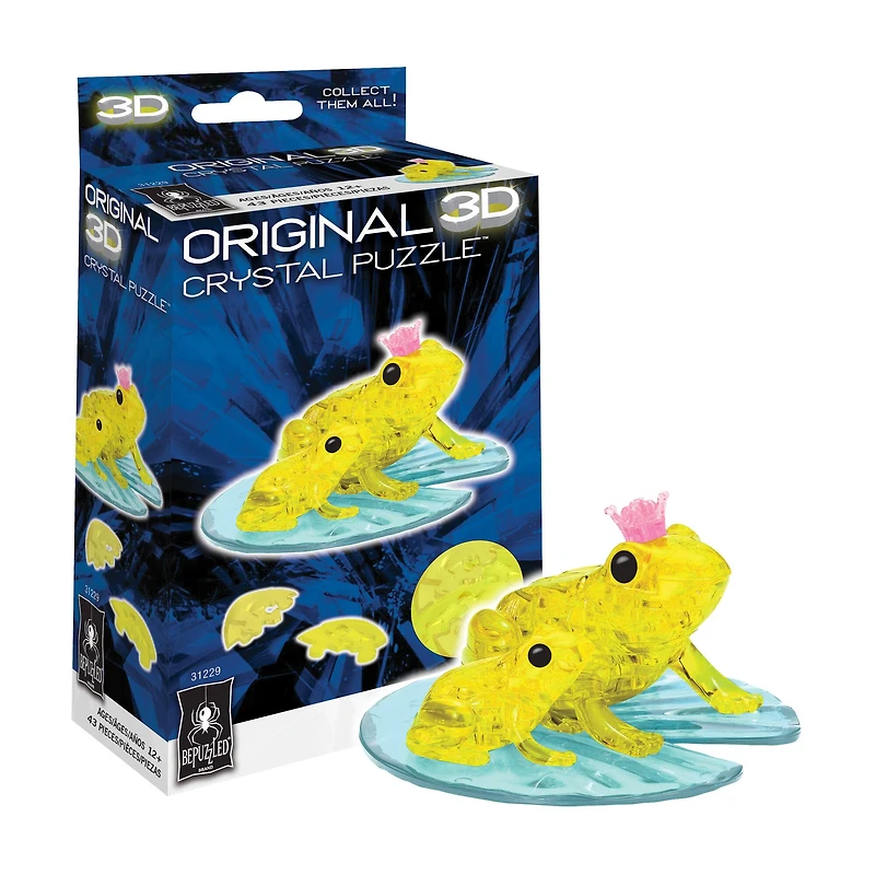 3D Crystal Puzzle - Frog (Yellow): 43 Pcs