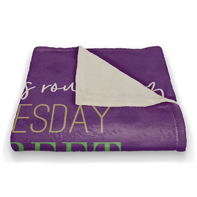 Mardi Gras Words Fleece Throw