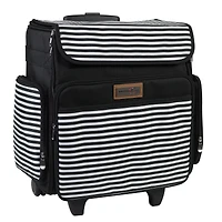Everything Mary Black & White Stripe Rolling Scrapbook Storage Tote
