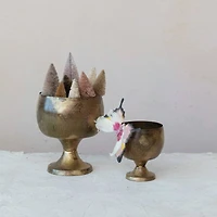 Hello Honey® Burnt Brass Finish Metal Footed Container Set