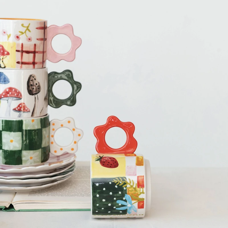 Hello Honey® 3.25" Floral Stoneware Mug Set