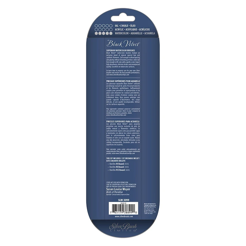 Silver Brush Limited Black Velvet® Susan Louise Moyer 3 Piece Basic Brush Set