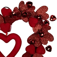 19" Red Heart Shaped Glittered Valentine's Day Wreath
