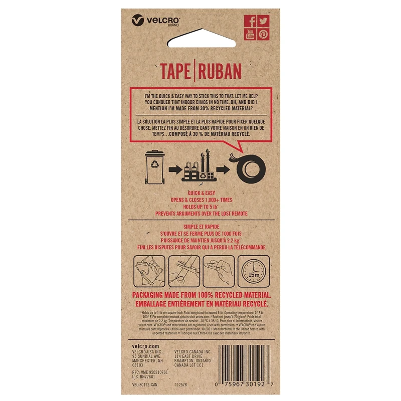VELCRO® Brand Recycled Tape Roll