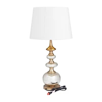 Gold Linen Transitional Buffet Lamp, 30" x 15" x 15"