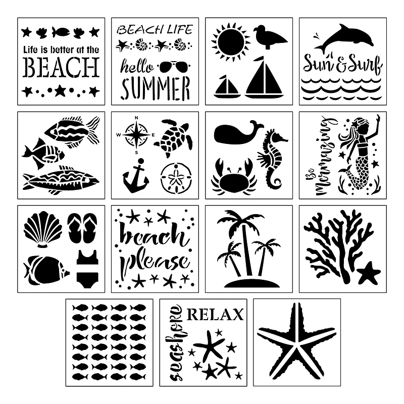 6 Pack: Seaside Stencils by Craft Smart®, 12" x 12"