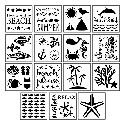 6 Pack: Seaside Stencils by Craft Smart®, 12" x 12"