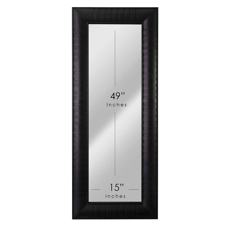 Head West 58" Black Wood Framed Full Length Wall Leaner Mirror
