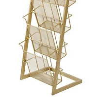 Gold Contemporary Tabletop Metal Magazine Rack