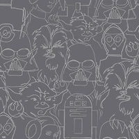 RoomMates Gray Star Wars™ Saga Line Sketches Peel & Stick Wallpaper