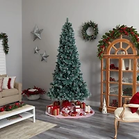 9ft. Pre-Lit Frosted British Columbia Mountain Pine Artificial Christmas Tree, Clear Lights