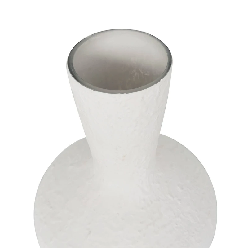 White Glass Textured Vase Set