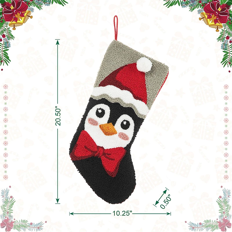 Glitzhome® 20.5" Penguin Hooked Stocking