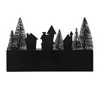 Glitzhome® 14" Halloween Wood Haunted House Table Sign