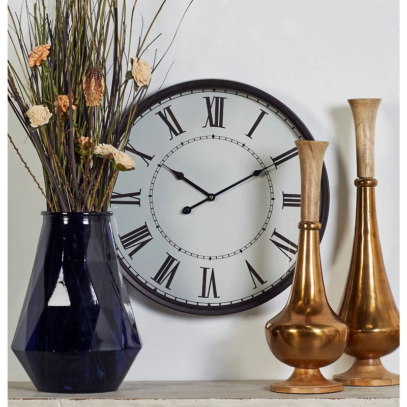 White Traditional Metal Wall Clock