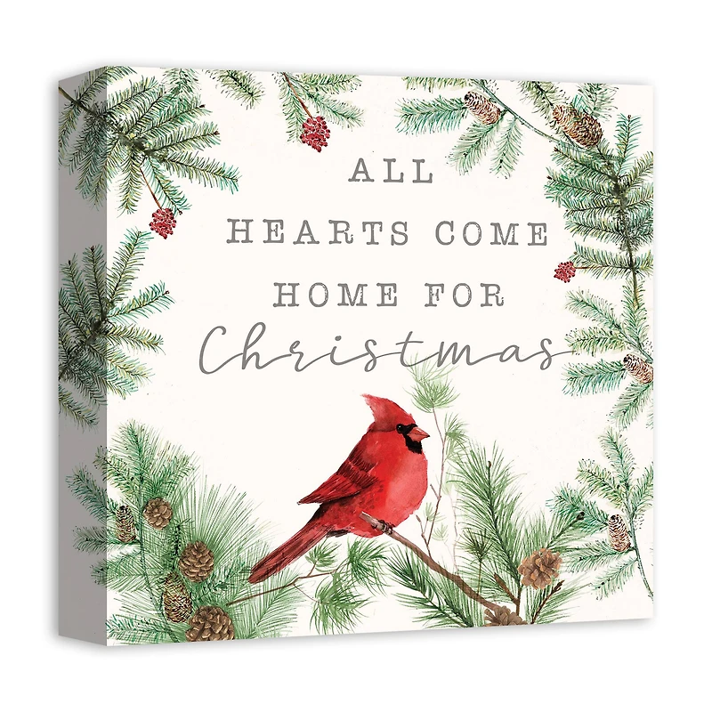 Hearts Come Home For Christmas Canvas Wall Art