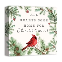 Hearts Come Home For Christmas Canvas Wall Art