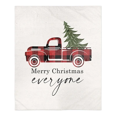 Merry Christmas Truck Sherpa Fleece Blanket
