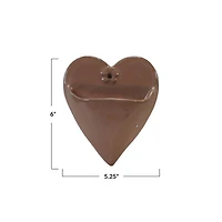 Hello Honey® Stoneware Brown Heart Shaped Wall Planter with Reactive Glaze