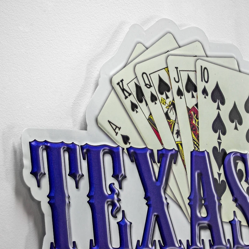American Art Décor™ 17.25" Texas Hold'em Embossed Metal Sign