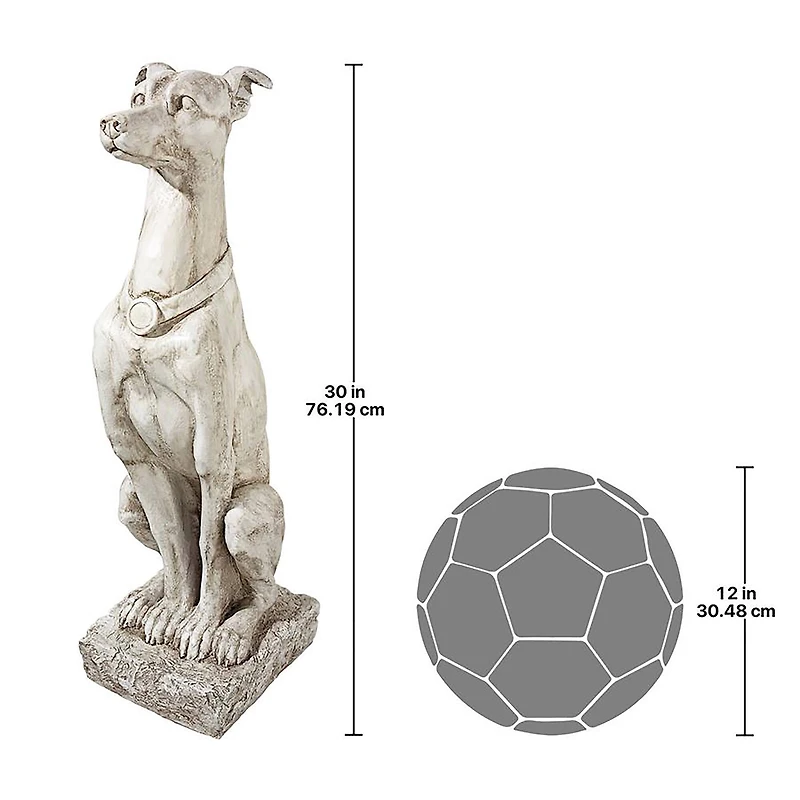 Design Toscano 30" Art Deco Whippet Greyhound Sentinel Dog Statue