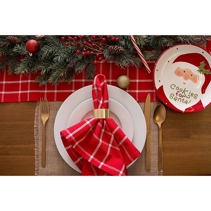 DII® 108" Holly Berry Plaid Table Runner